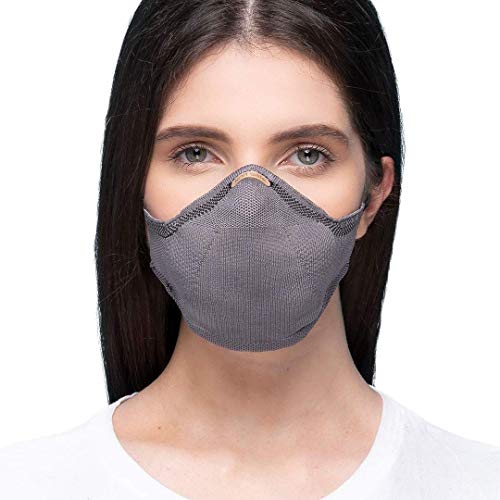 Máscara Reutilizável Knit Safe V-Block (CINZA, M)