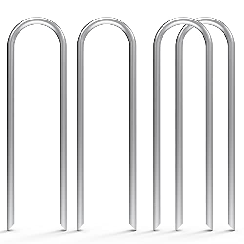 MySit 50 Pack 6 Inch Garden Stakes,11 Gauge Galvanized Yard Staples U Shape Fences Drip Irrigation Stakes Landscape Staples for Landscape Fabric, Soaker Hose, Dog Fence, Drip Tubing