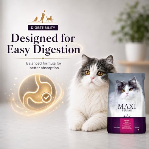 Image of Maxi Persian Adult Dry Cat Food 2.4kg (1.2kg + 1.2kg) | Ocean Fish Flavour | Suitable for All Life Stages | Supports Healthy Coat & Skin | Enriched with Essential Nutrients