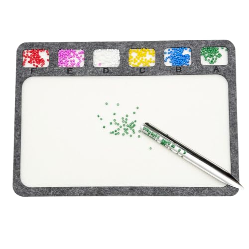 TUNQISM 2 PCS Set Jewelry Bead Mats with Bead Scoop Board with Six Individual Grids Beading Trays DIY