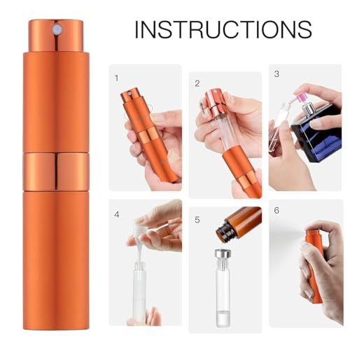 Image of Toureal Travel Perfume Atomiser Refillable, 8ml Atomiser Spray Bottle, 3Pcs | Empty aftershave dispener, twist up cologne decanter, for fragrance,mini pocket size, portable, leak-proof, for men & women