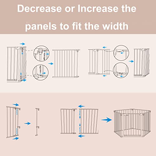 Hoyofo 78.74" Extra Wide Baby Gate Adjustable Play Yard Dog Fence Foldable 3 Panels Safety Gates For Stairs,Doorways #TOP4