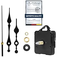 LUSEE Uhrwerk für Wanduhr Lautlos mit Kurzer Uhrzeiger, Quarz Uhrwerke für Wanduhren Mechanismus Ersatz Zubehör Uhrzeigerset zum Basteln (Schaft: 16mm / 0,62Zoll)