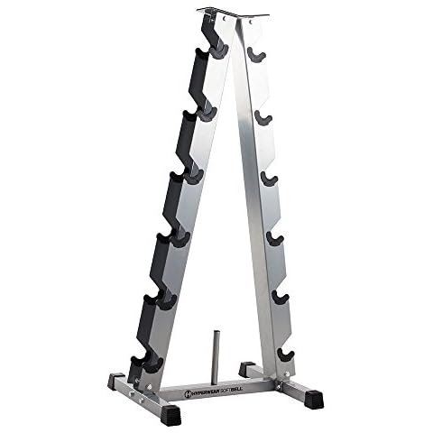 Hyperwear Vertical A-Frame Compact Dumbbell Storage Rack Holds 6 Pairs for Home Gym, Garage Gym or Health Club Cover
