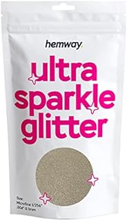 Hemway Premium Ultra Sparkle Glitter Multi Purpose Metallic Flake for Arts Crafts Nails Cosmetics Resin Festival Face Hair - Mother of Pearl Iridescent - Ultrafine (1/128" 0.008" 0.2mm) 100g / 3.5oz