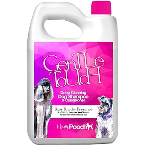 Pretty Pooch® Gentle Touch Dog Shampoo & Conditioner - 2 Litres (Baby Powder Fragrance) - A Non-itchy, Professional Deep Cleaning Shampoo for Dogs with Sensitive Skin! (2 Litre Baby Powder) Cover