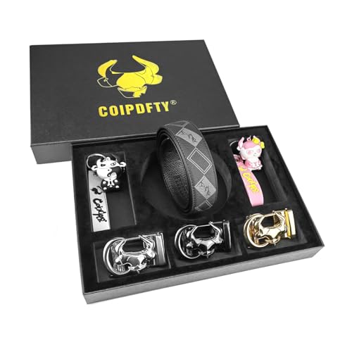 Ratchet Belts Set for Men 3 Buckles with 1 Genuine Leather Cowboy Belt for Men Dad Husband Gift2