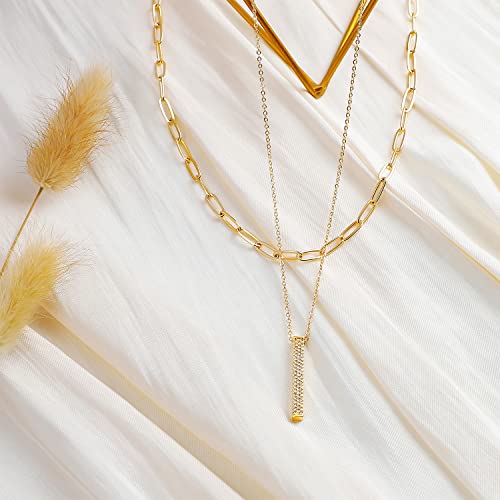 Image of MEVECCO Dainty Pendant Layered Necklaces for Women