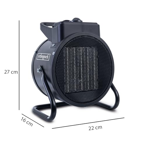 Scheppach EH3000 Elektro Heizer 3000W 2000W stufenlos | 320 m³/h Luftmenge | 5–85 °C | Ventilator & Heizung Keramik Heizlüfter | bis 60 Kubikmeter | 3 Heizstufen | Überhitzungsschutz & Tragegriff – Bild 4