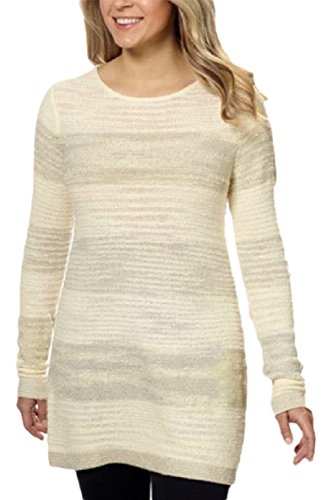 Calvin Klein Women's Chiffon Back Sweater (Large, White Swan)
