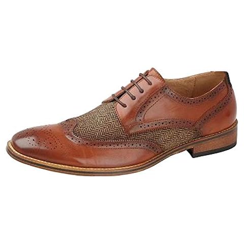 Goor Childrens/Boys Leather Lined 4 Eye Brogue Gibson Shoe (4 Big Kid) (Tan) Cover