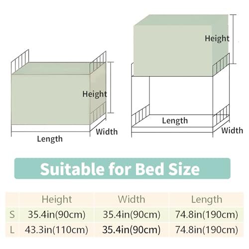 Cubierta para litera y tienda de campaña para litera con dosel superior para cama doble de 4 postes 6
