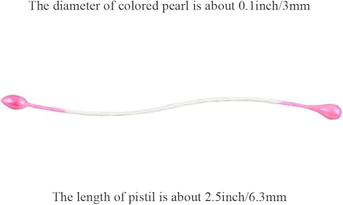 Miniatura 57 de HAHIYO 700 piezas de 0.118 in de perla amarilla de doble cabeza de estambres de flores Pistilo hecho a mano, flores artificiales para flore Amarillo