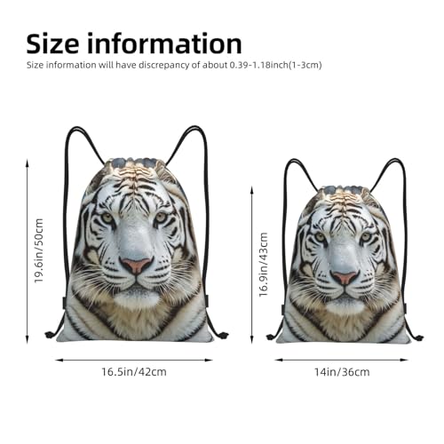 Drawstring Backpack Gym Drawstring Bag White Tiger Sackpack String Bag for Sports Travel2