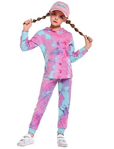 Image of Arshiner Girl's 2 Piece Rayon Print Pullover Kaftan Sweatpants Set