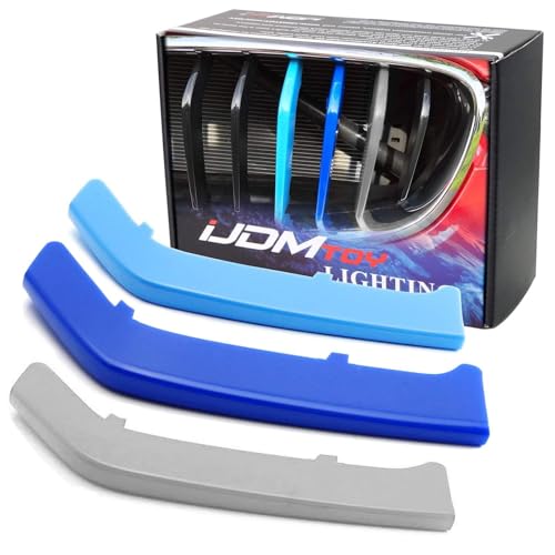 iJDMTOY Exact Fit Iconic Tri-Accent Grille Insert Trims Compatible with F30 F31 3 Series 328i 330i 335i 340i w/Performance Black Kidney Grilles 8 Beams, not for 11-Beam Standard Grille or 4 Series