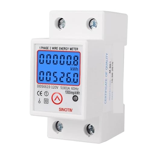 Compteur kWh monophasé DDS6619 rétroéclairé LCD 230V 80A avec RAZ