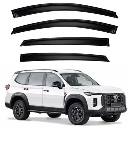 Image of Premium Smoke Car Door Visor Front+Rear Sun /Rain Guard Outside Mount Tape-On Window Visors Compatible with MG Majestor (2026)