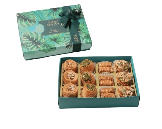 Image of AHLAN Mediterranean Baklava Assorted Box | Hamper of Turkish Baklava Sweets | Gift for Gourmet Enthusiasts (Box of 12)