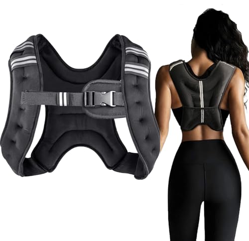 Adjustable Weighted Vest,3kg/5kg/8kg/10kg Running Weight Vest for Men,Women,Kids,Weighted Vest Workout Equipment for Training Workout, Jogging, Cardio, Walking,Weight Loss,Strength Training,Gym (Black, 3KG)