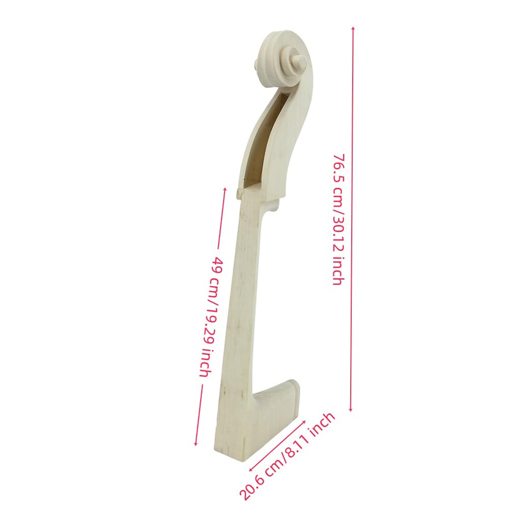 Manico verticale per contrabbasso 3/4, in legno d'acero, per riparazioni fai da te, ideale per strumenti di qualità, progetti, contrabbassi, sostituzione non porosa non finita (3/4)