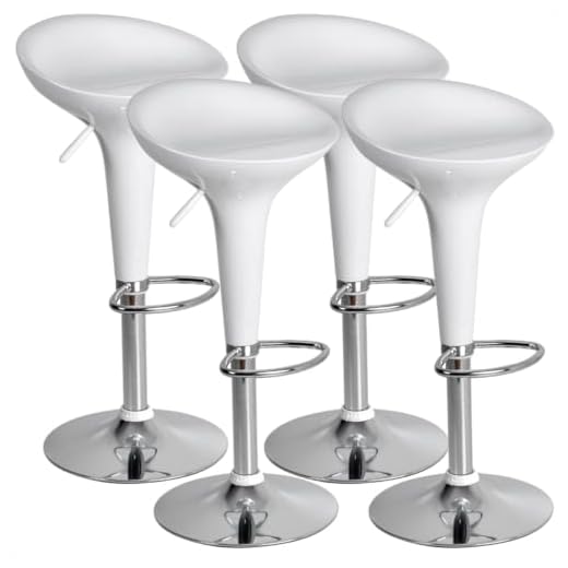 Kit 04 Un Banquetas Giratória Alta Cozinha Americana Bar Balcão Tulipa Lotus Assento Abs (Branca)