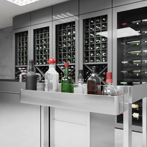 Image of 32 in. Single Tier Stainless Steel Speed Rail Rack for Commercial Bars, NSF