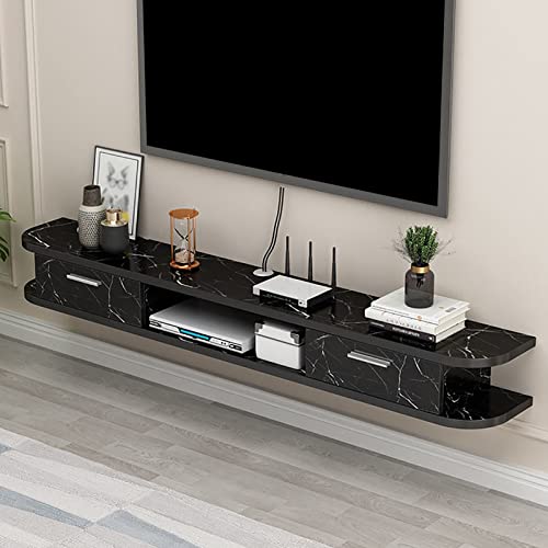 Étagère TV murale suspendue et console audio/vidéo avec gestion des câbles