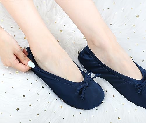 Image of Keyela Women's Ballerina Slippers,Non-Slip Bedroom Slippers Socks | Soft fuzzy slipper socks for ladies Indoor home slippers Cozy sock slippers Ballet Slippers