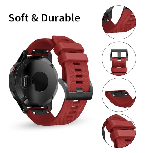 Correa silicona 22mm para Garmin Fenix 6 roja miniatura 4