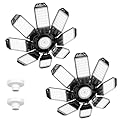 LED Garage Lights 2 Pack, 260W Garage Light 26000LM with 8+1 Deformable Panels, Bright Garage Lights Ceiling LED 6500K Daylight, E26/E27 Socket Screw In LED Lights for Garage, Workshop, Barn, Attic