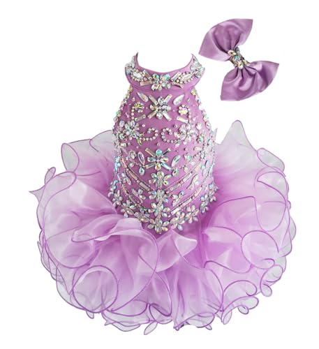 Jenniferwu Pageant Dress Toddler Baby Newborn Little Girl's Birthday Party Dress G284 Lilac 4T