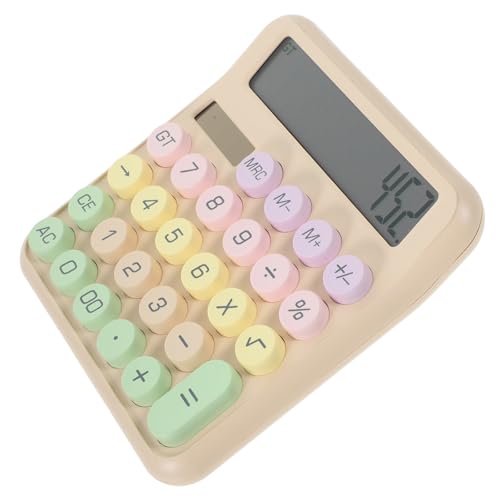 Calculadora mecánica color leche para oficina y estudiantes