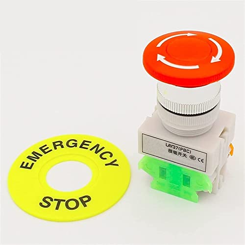 Interrupteur d'arrêt d'urgence bouton-poussoir rouge DPST 1NO 1NC 10A