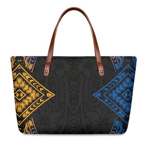 Bolso Tote grande capacidad tribal polinesio miniatura 3