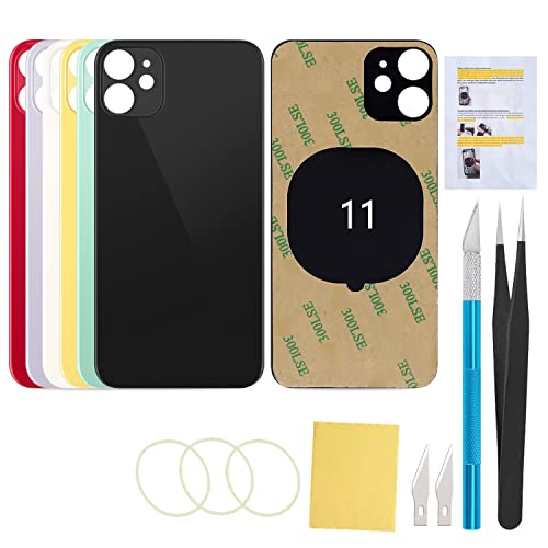 Dos en verre pour iPhone 11 noir de rechange finition premium