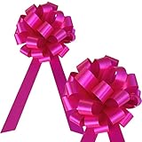 Hot Pink Fuchsia Pull Bows with Tails - 8