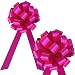 Hot Pink Fuchsia Pull Bows with Tails - 8" Wide, Set of 6, Breast Cancer Awareness Ribbon