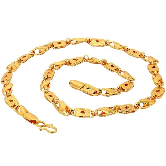 Gold plated neck chain jewelry For unisex Fashion Jewellery Pure stainless steel Metal daily Long Platinum 20 inch 1 gram Golden Neck chain link Gold Neck Chains for Boys stylish male Women girls (B0D8FRSV9J) Amazon Price History, Amazon Price Tracker