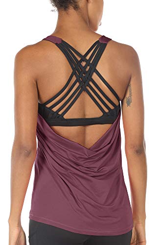Débardeur Sport Femme ICYZONE - Soutien-Gorge Intégré 2-en-1 Yoga Fitness