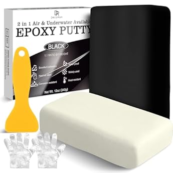 Foto di Stucco Epossidico - 340 g Stucco Epoxy Riparazione Bicomponente per Riparare, Riempire, Scolpire - Mastice Colla Epossidica, Argilla Modellabile per Incollare Metallo, Plastica, Ceramica (Nero)