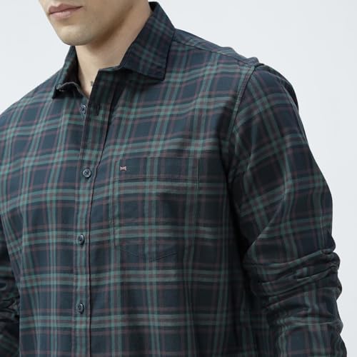 Image of BASICS 100% Cotton Checked Shirt for Men | Slim Fit | Everyday Smart Casual Wear | Full Sleeve