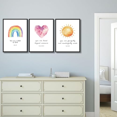 Décoration murale chrétienne bébé affiche verset Bible apaisante