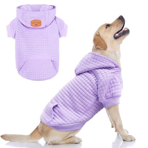 Image of BEAUTYZOO Dog Hoodies Sweater for Large Dogs,Waffle‑Like Laminated Pet Coat