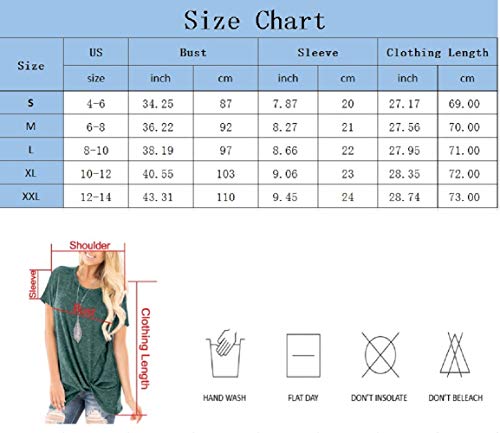 Yidarton Women's Comfy Short Sleeve Twist Knot Tops Blouses T Shirts(#2ga,m) Grey