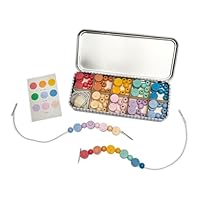 COTTON TWIST Kids Bracelet Making Craft Kit - Children Creative Beading Jewellery Designing DIY Play Set with Tin - Suitable for 3-8 Years