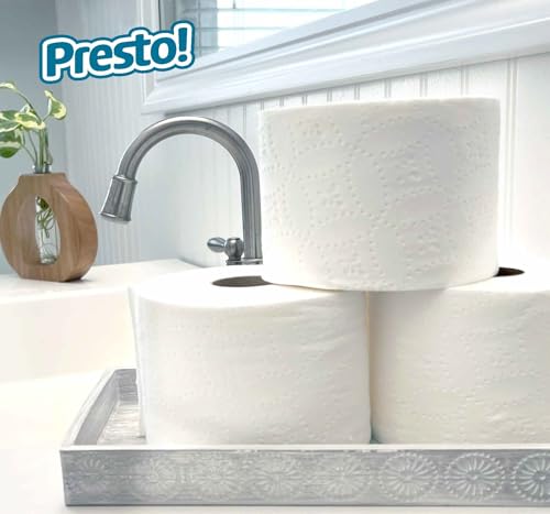 Image of Amazon Brand - Presto! 2-Ply Ultra-Soft Toilet Paper, 6 Family Mega Rolls = 30 regular rolls, 1878 Count (6 roll of 313 sheets), Unscented, White