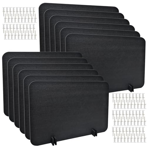 LECEHIVO 12 Pcs Acoustic Desk Divider with Pushpins 16 x 24 Inch Freestanding Privacy Table Panel for Noise Reduction, Visual Distractions Absorbing Sound Proof Cubicle