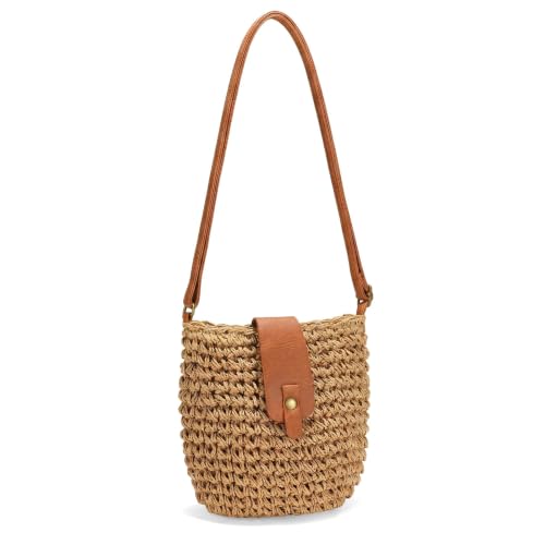 Image of Straw Bag Beach Purse Summer Purses for Women Vacation Handbags Woven Crossbody Bags Straw Shoulder Bag