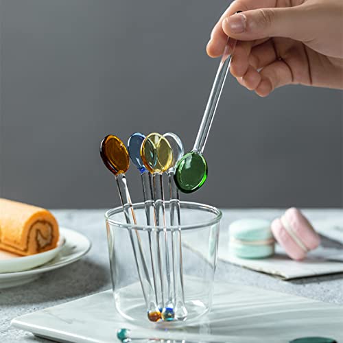 Gulelayar 5 Pieces Glass Spoons For Coffee Teaspoons Glass Stirring Spoon Rod 5.9 Inch Coffee Stirrers Ice Tea Spoon Glass Mixing Spoon For Tea Sugarhome Bar Party #TOP2